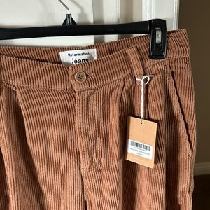 NWT Montauk Pleated High Rise Corduroy Pants - color Mud
